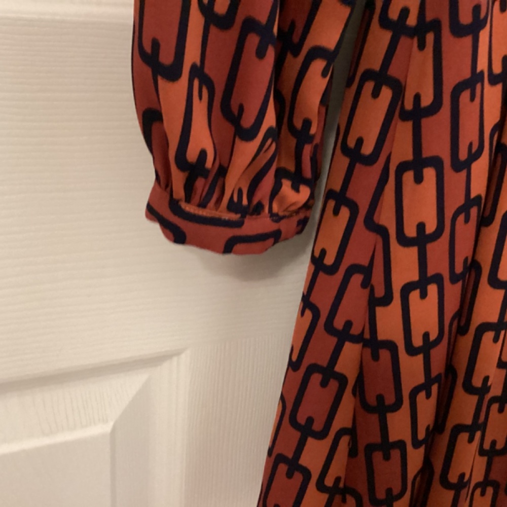 Express Geometric Link Patterned Long Sleeve Dres… - image 5